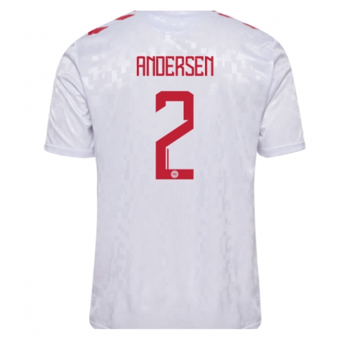 Danimarca Joachim Andersen #2 Maglia Gara Trasferta Repliche Europei 2024 Danimarca Joachim Andersen #2 Maglia Gara Trasferta Repliche Europei 2024